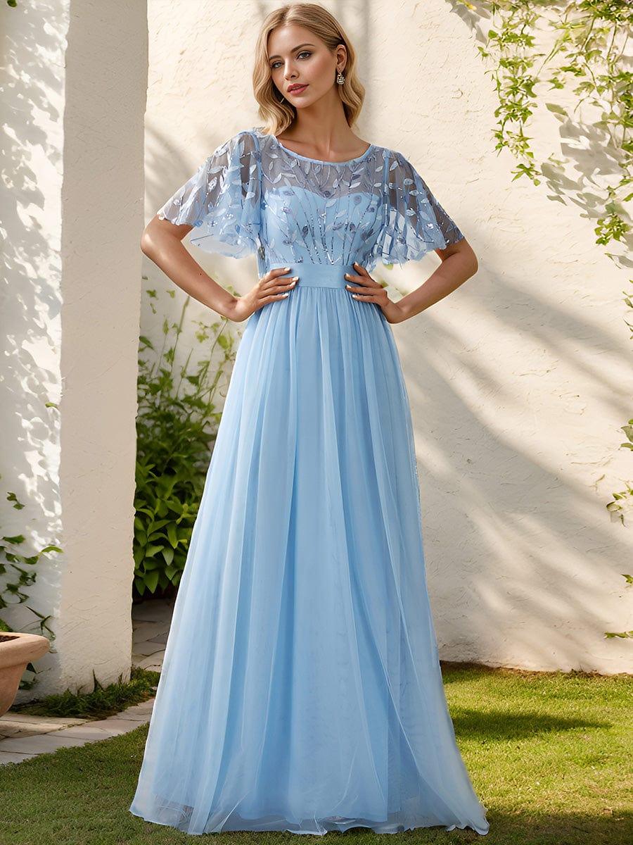 ever SAPHIR|Women's A-Line Short Sleeve Embroidery Floor Length Wedding Guest Dresses - Image 102