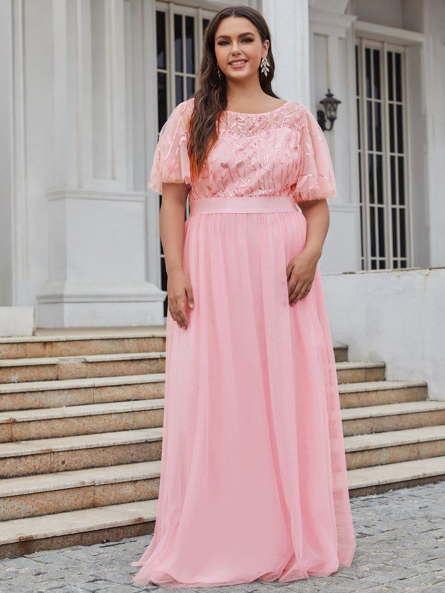 ever SAPHIR|Women's A-Line Short Sleeve Embroidery Floor Length Wedding Guest Dresses - Image 109