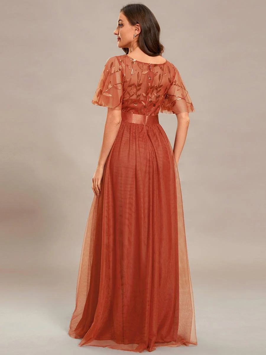 ever SAPHIR|Women's A-Line Short Sleeve Embroidery Floor Length Wedding Guest Dresses - Image 119