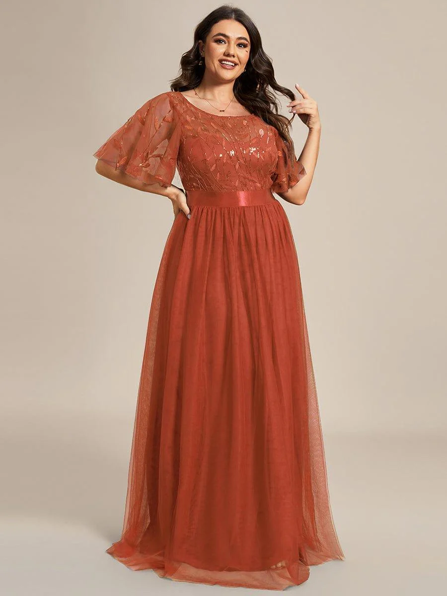ever SAPHIR|Women's A-Line Short Sleeve Embroidery Floor Length Wedding Guest Dresses - Image 126