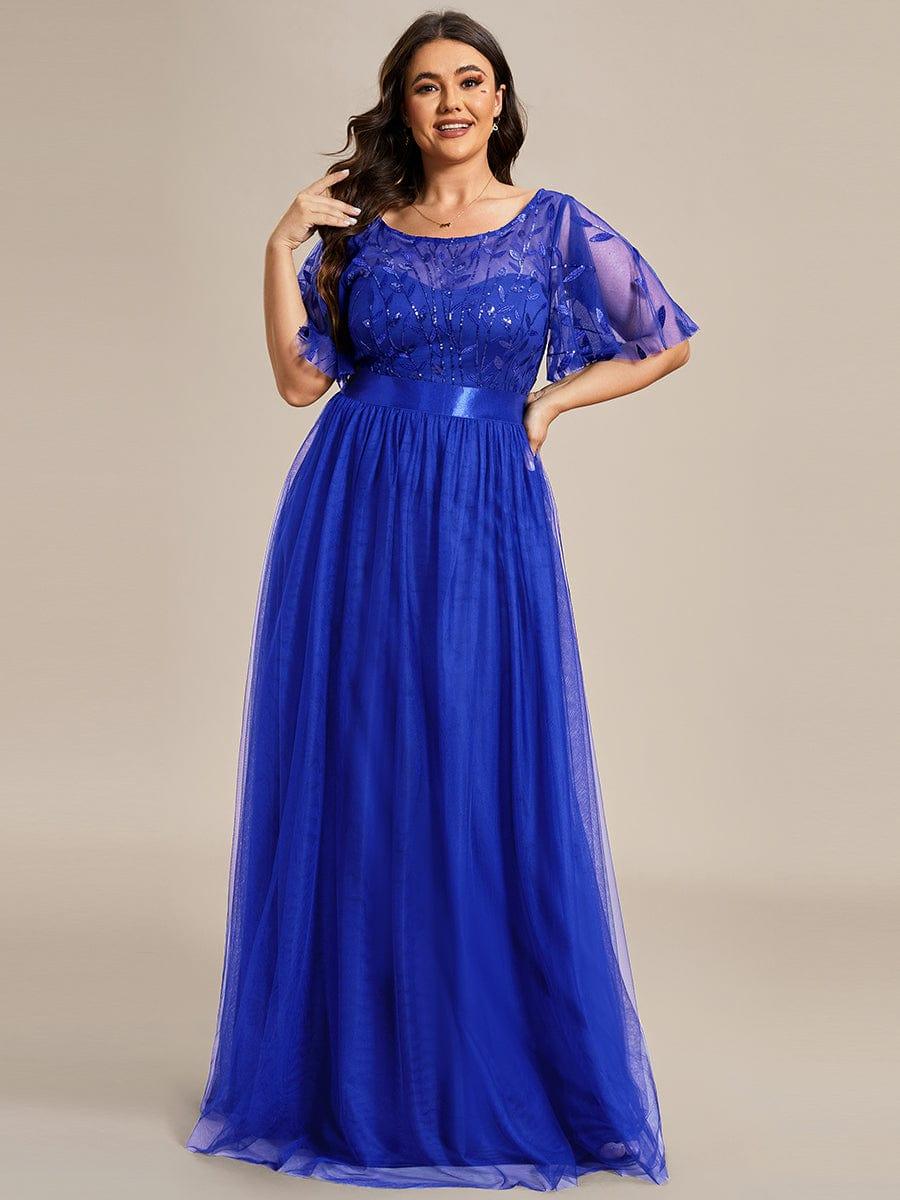 ever SAPHIR|Women's A-Line Short Sleeve Embroidery Floor Length Wedding Guest Dresses - Image 133