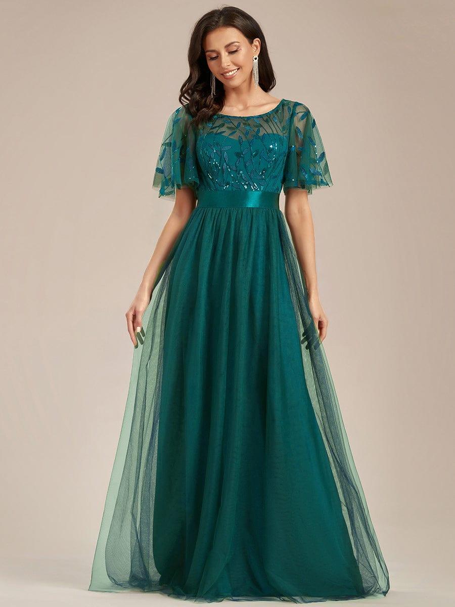 ever SAPHIR|Women's A-Line Short Sleeve Embroidery Floor Length Wedding Guest Dresses - Image 137