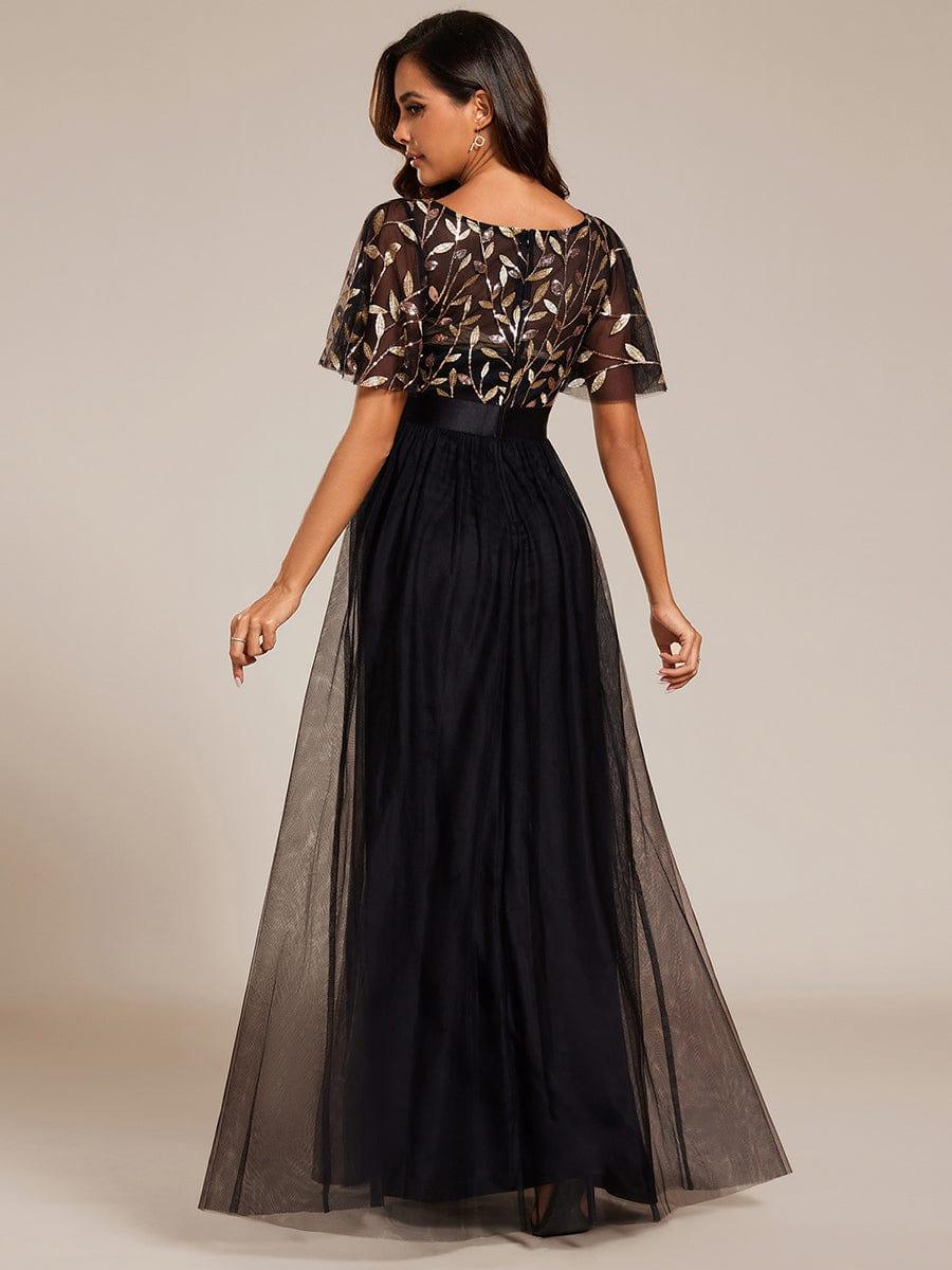 ever SAPHIR|Women's A-Line Short Sleeve Embroidery Floor Length Wedding Guest Dresses - Image 14