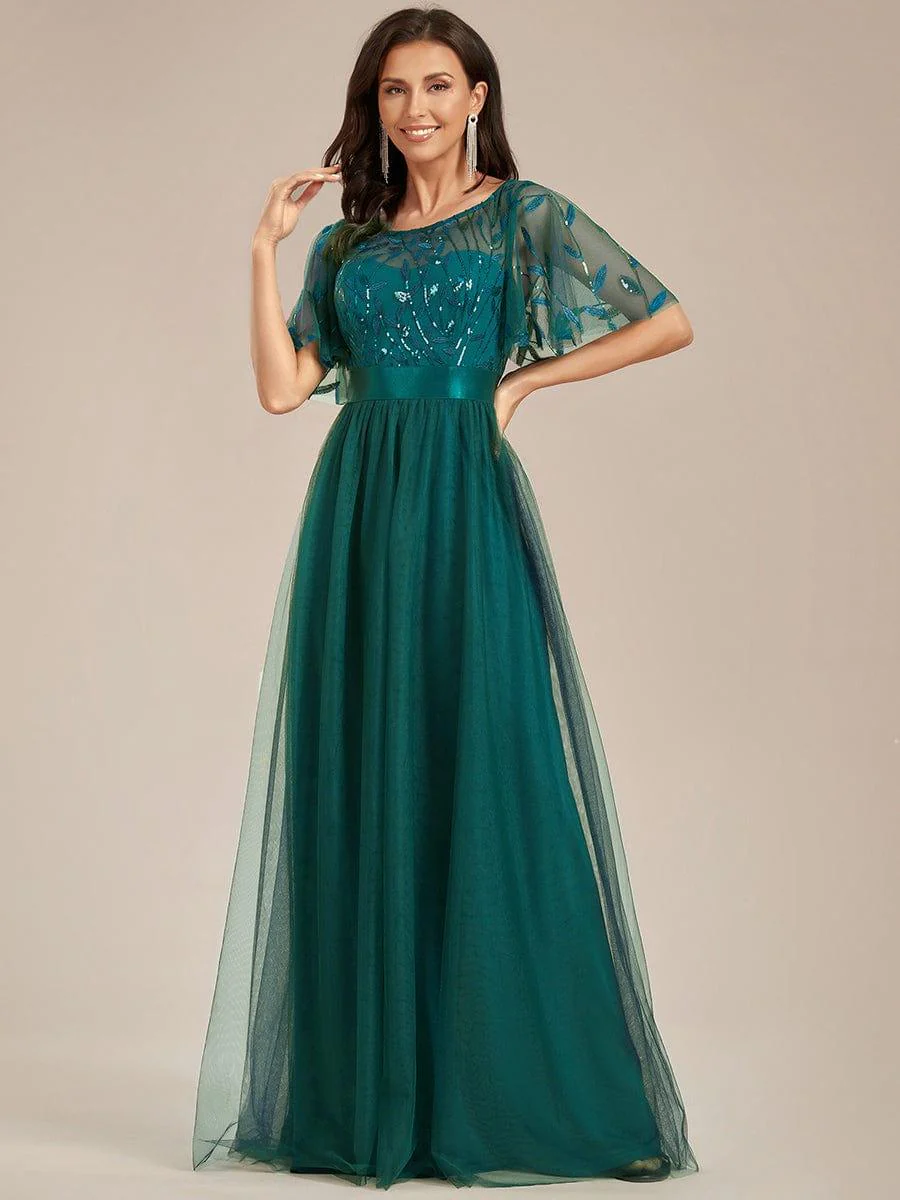 ever SAPHIR|Women's A-Line Short Sleeve Embroidery Floor Length Wedding Guest Dresses - Image 141