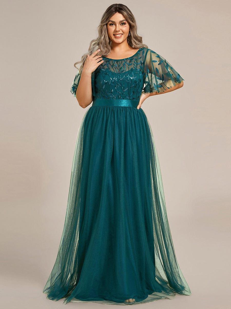 ever SAPHIR|Women's A-Line Short Sleeve Embroidery Floor Length Wedding Guest Dresses - Image 142