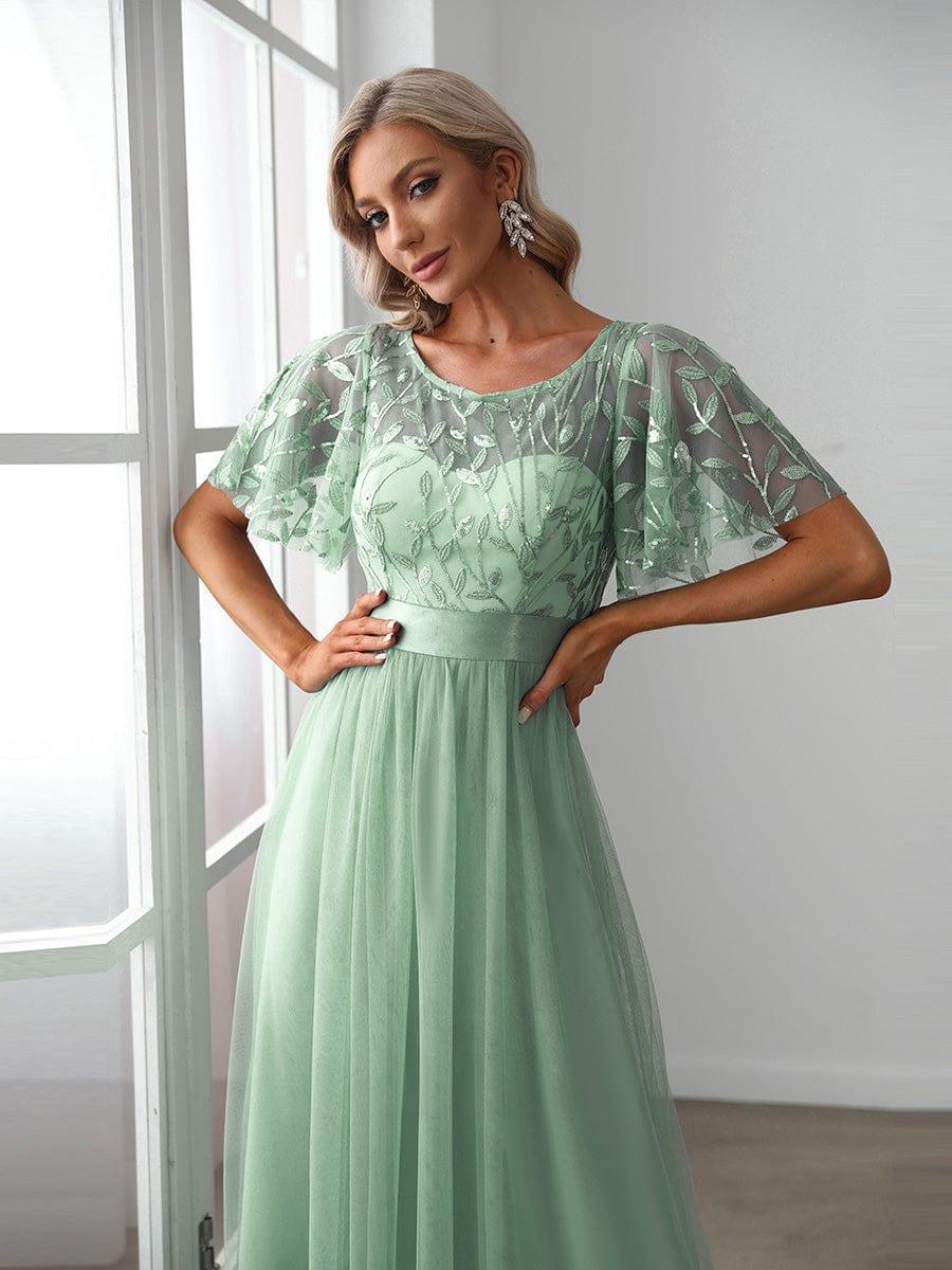 ever SAPHIR|Women's A-Line Short Sleeve Embroidery Floor Length Wedding Guest Dresses - Image 145