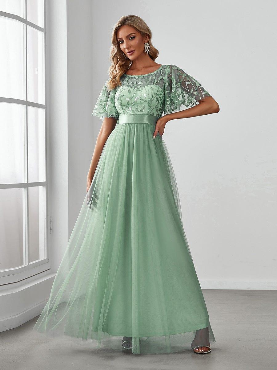 ever SAPHIR|Women's A-Line Short Sleeve Embroidery Floor Length Wedding Guest Dresses - Image 147
