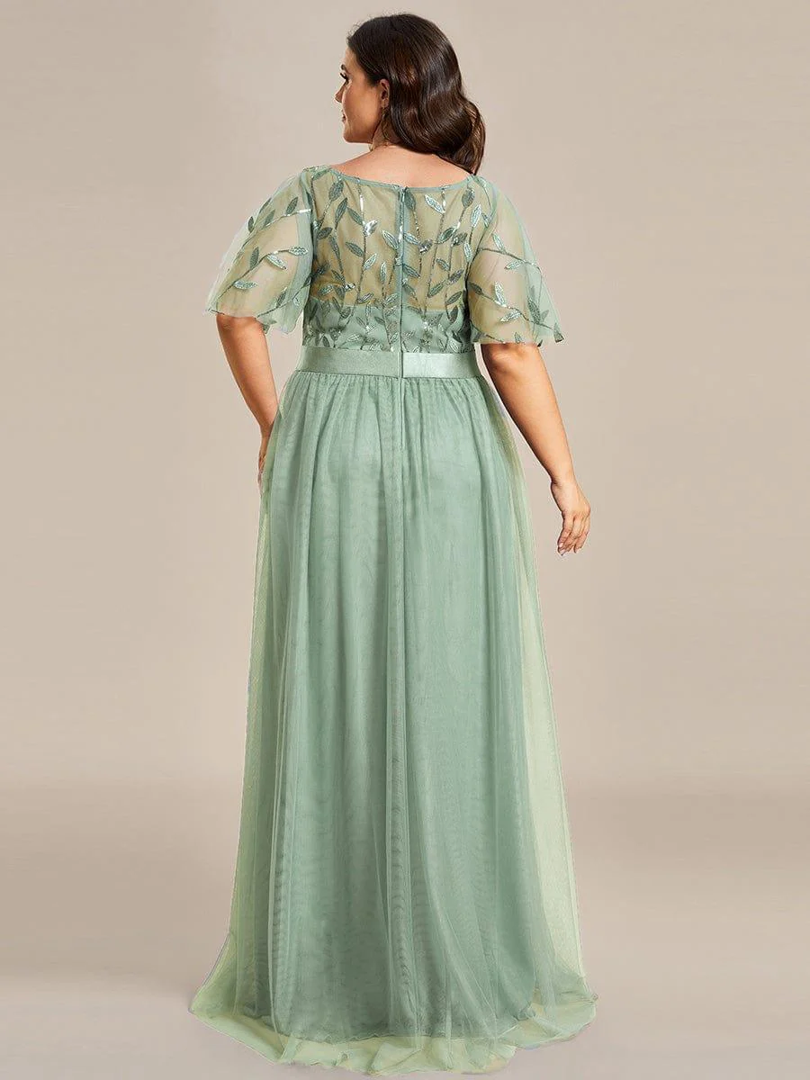 ever SAPHIR|Women's A-Line Short Sleeve Embroidery Floor Length Wedding Guest Dresses - Image 149
