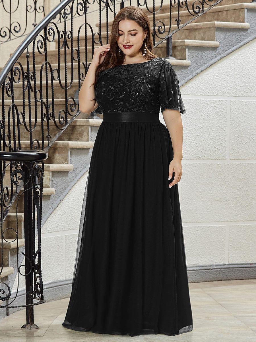 ever SAPHIR|Women's A-Line Short Sleeve Embroidery Floor Length Evening Dresses - Image 31