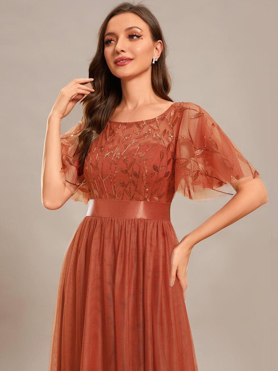 ever SAPHIR|Women's A-Line Short Sleeve Embroidery Floor Length Evening Dresses - Image 35
