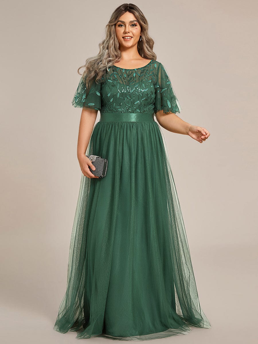 ever SAPHIR|Women's A-Line Short Sleeve Embroidery Floor Length Wedding Guest Dresses - Image 170