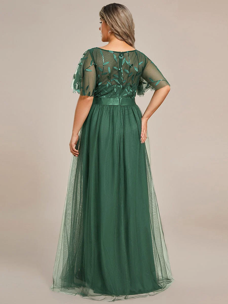 ever SAPHIR|Women's A-Line Short Sleeve Embroidery Floor Length Wedding Guest Dresses - Image 172