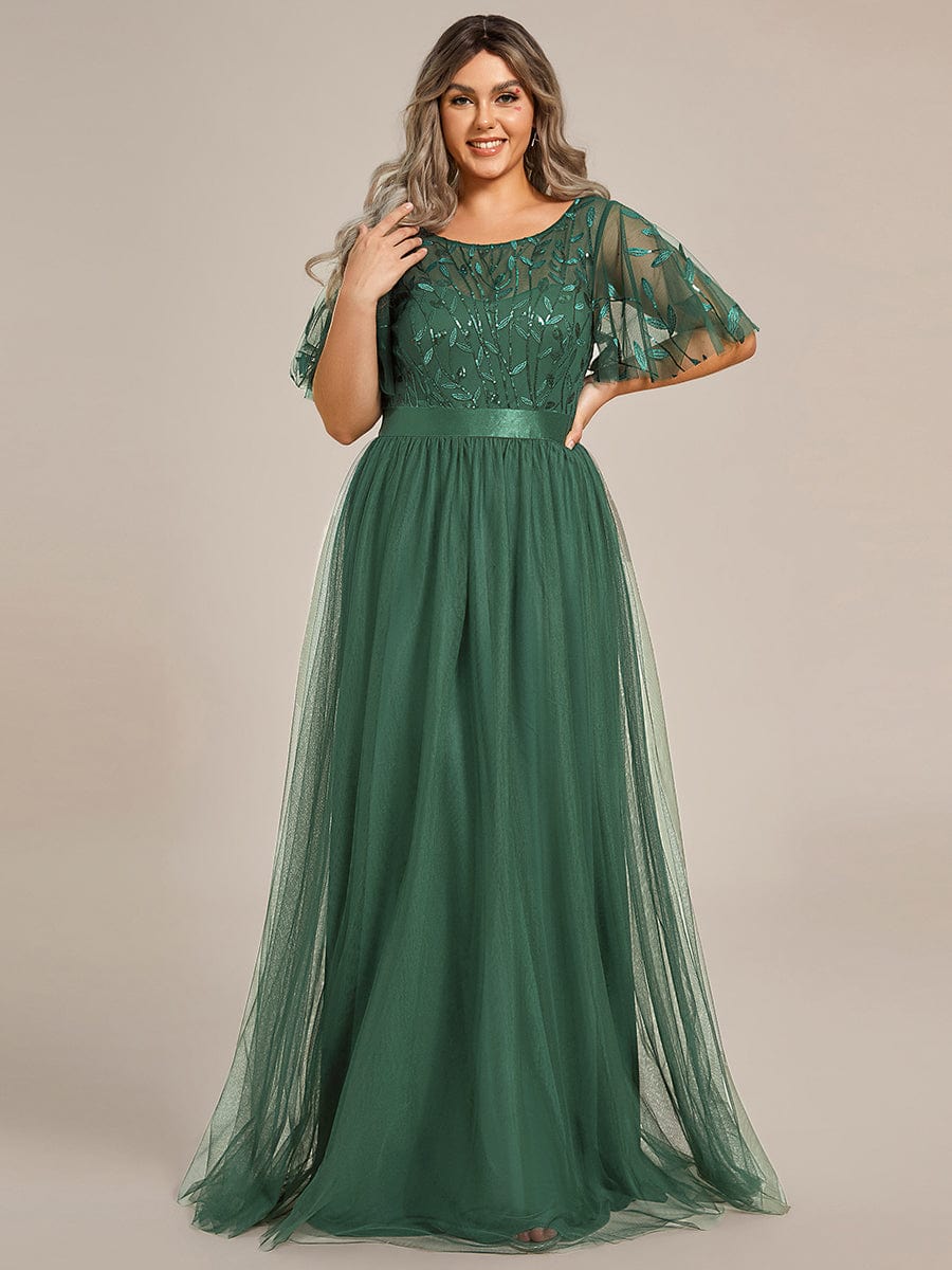 ever SAPHIR|Women's A-Line Short Sleeve Embroidery Floor Length Wedding Guest Dresses - Image 171