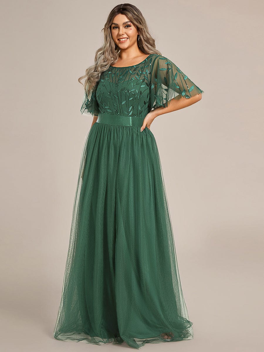 ever SAPHIR|Women's A-Line Short Sleeve Embroidery Floor Length Wedding Guest Dresses - Image 173