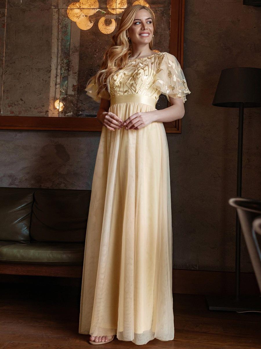 ever SAPHIR|Women's A-Line Short Sleeve Embroidery Floor Length Wedding Guest Dresses - Image 21