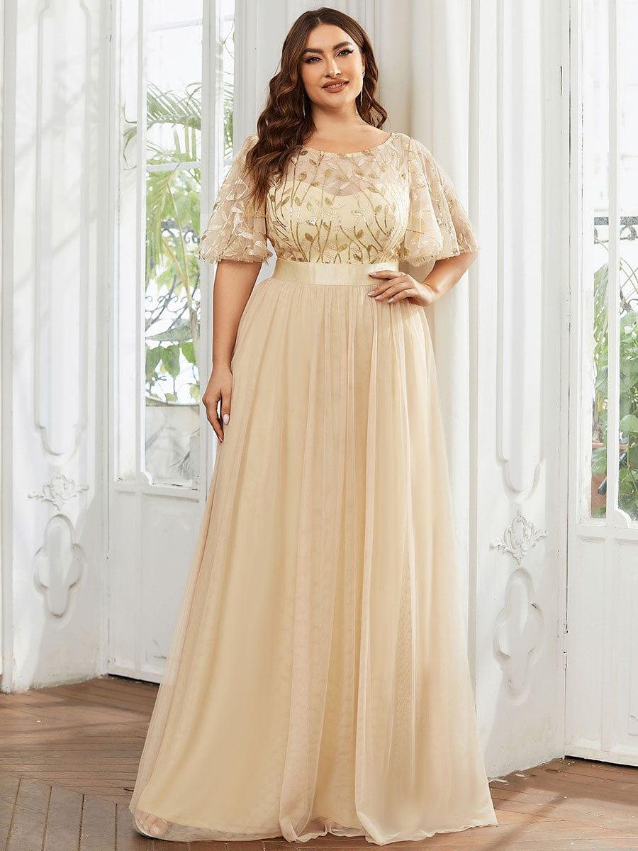 ever SAPHIR|Women's A-Line Short Sleeve Embroidery Floor Length Wedding Guest Dresses - Image 23