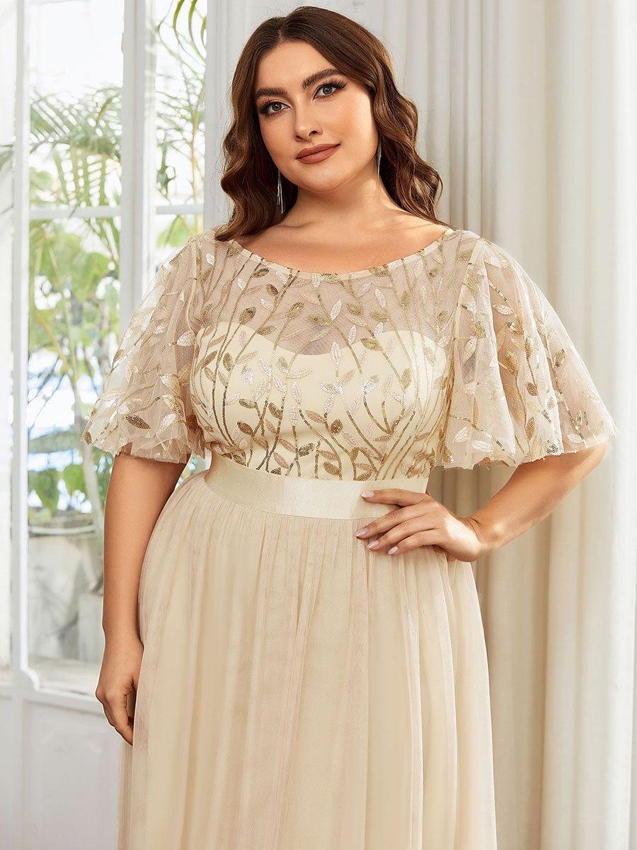 ever SAPHIR|Women's A-Line Short Sleeve Embroidery Floor Length Wedding Guest Dresses - Image 25