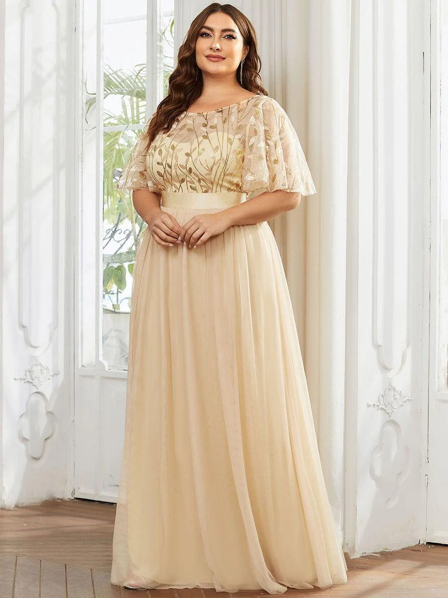 ever SAPHIR|Women's A-Line Short Sleeve Embroidery Floor Length Wedding Guest Dresses - Image 26