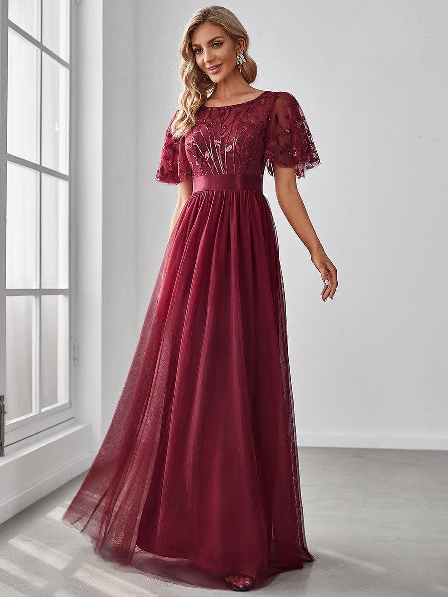 ever SAPHIR|Women's A-Line Short Sleeve Embroidery Floor Length Wedding Guest Dresses - Image 28