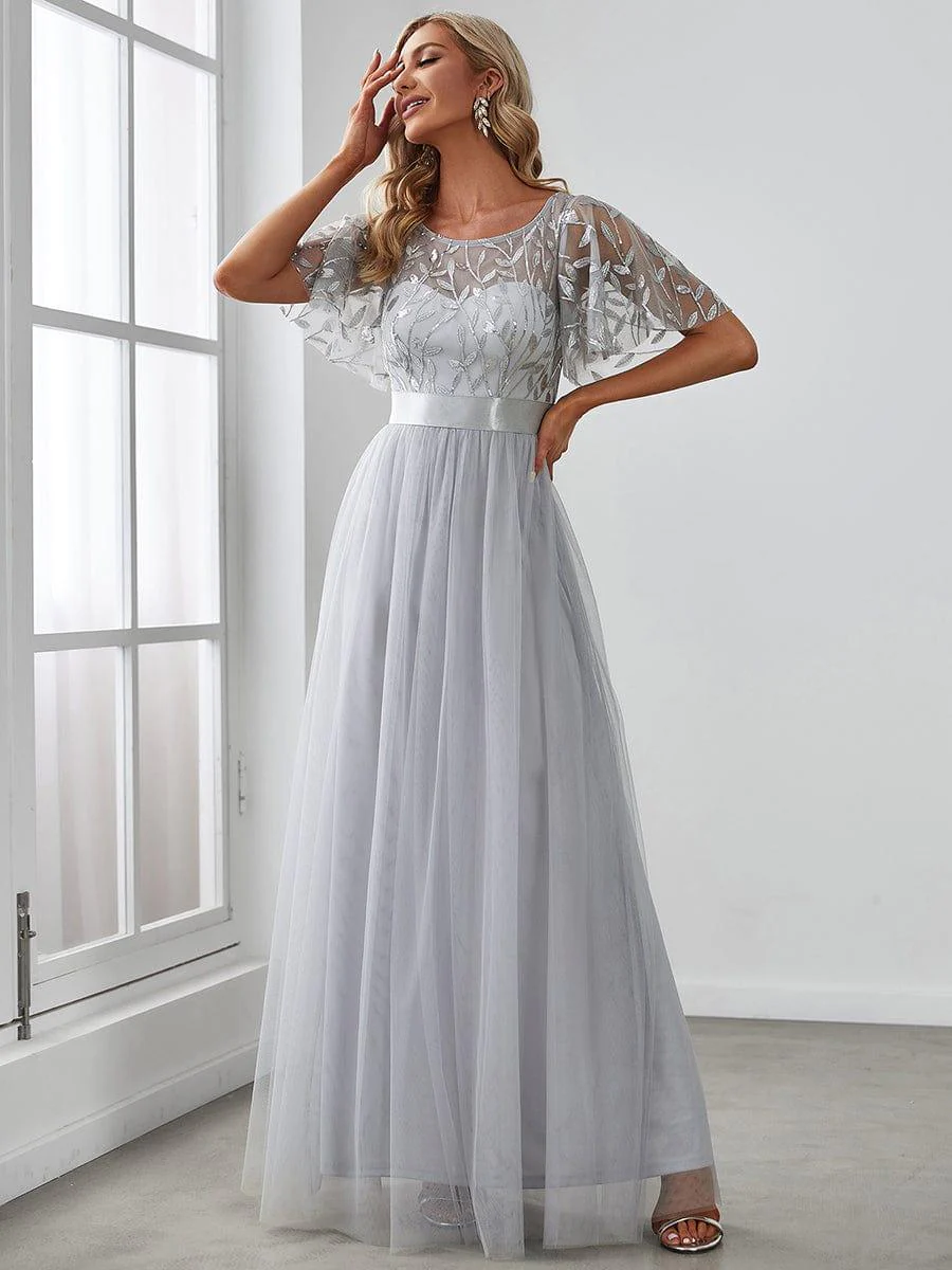 ever SAPHIR|Women's A-Line Short Sleeve Embroidery Floor Length Wedding Guest Dresses - Image 31