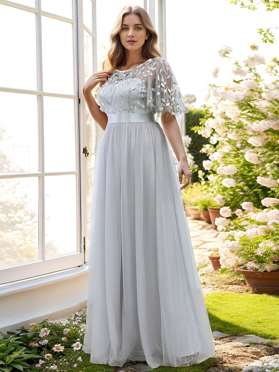 ever SAPHIR|Women's A-Line Short Sleeve Embroidery Floor Length Wedding Guest Dresses - Image 35
