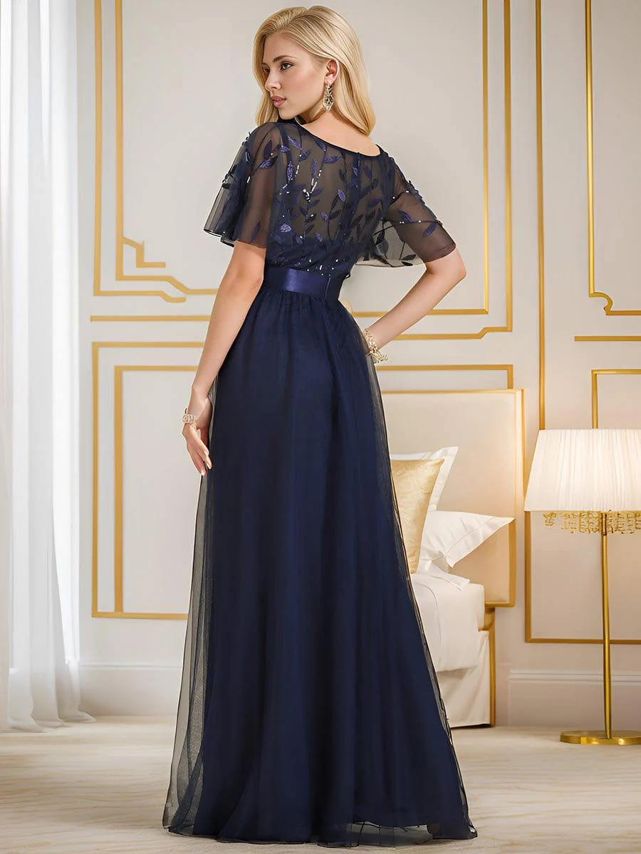 ever SAPHIR|Women's A-Line Short Sleeve Embroidery Floor Length Wedding Guest Dresses - Image 46