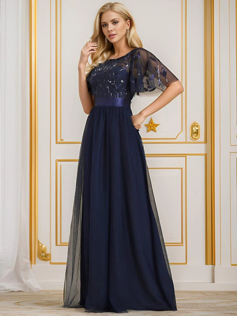 ever SAPHIR|Women's A-Line Short Sleeve Embroidery Floor Length Wedding Guest Dresses - Image 49