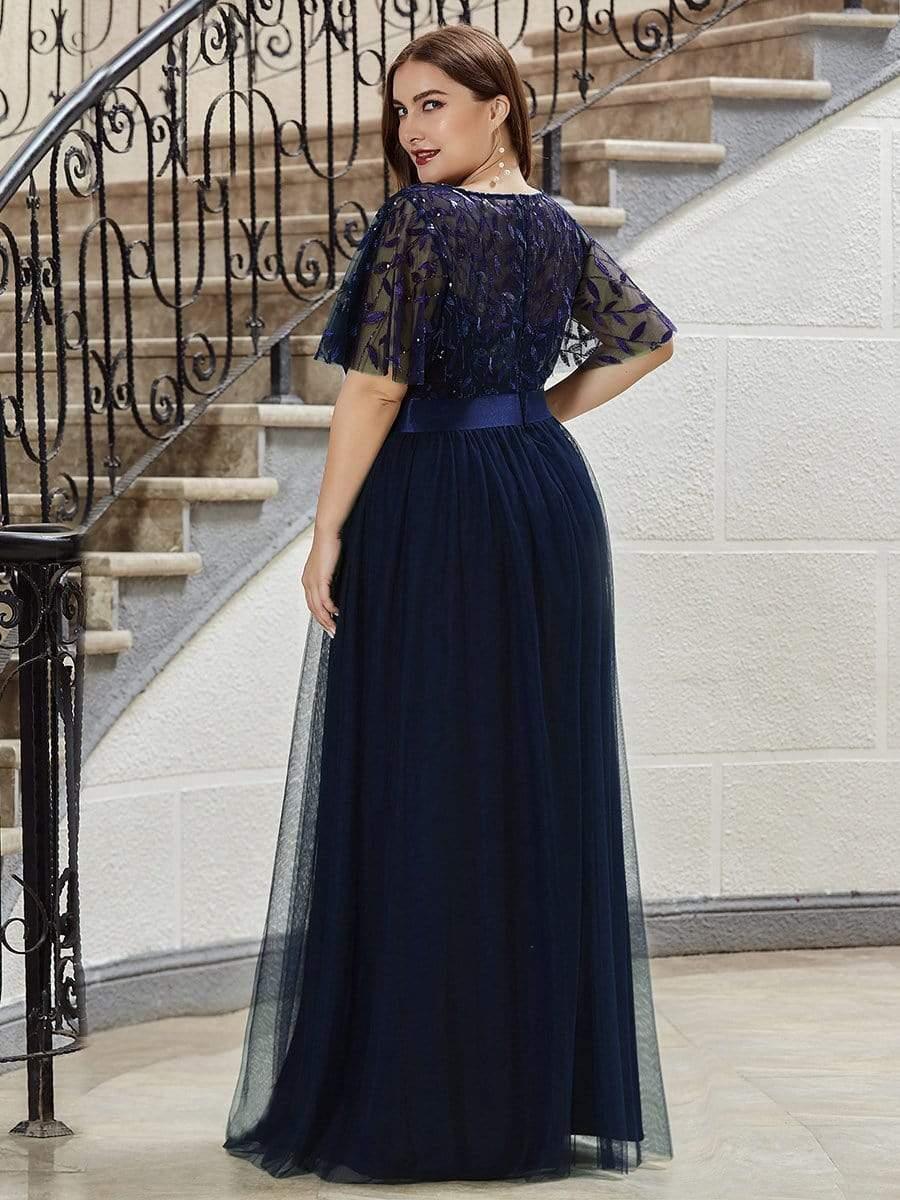 ever SAPHIR|Women's A-Line Short Sleeve Embroidery Floor Length Wedding Guest Dresses - Image 51