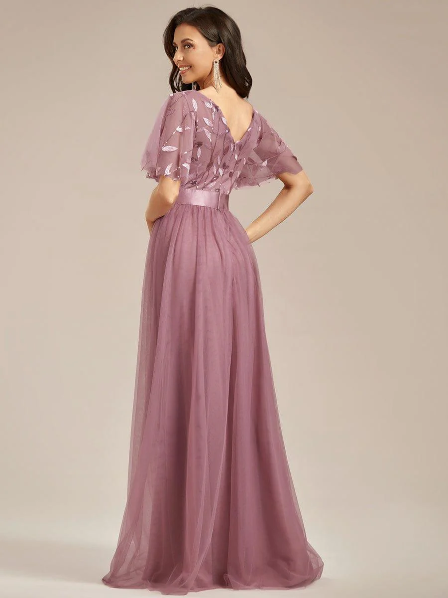 ever SAPHIR|Women's A-Line Short Sleeve Embroidery Floor Length Wedding Guest Dresses - Image 59