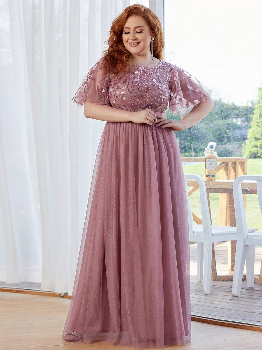 ever SAPHIR|Women's A-Line Short Sleeve Embroidery Floor Length Wedding Guest Dresses - Image 64