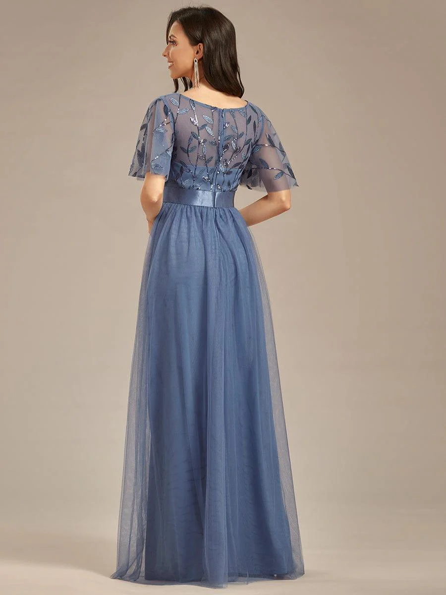 ever SAPHIR|Women's A-Line Short Sleeve Embroidery Floor Length Wedding Guest Dresses - Image 66