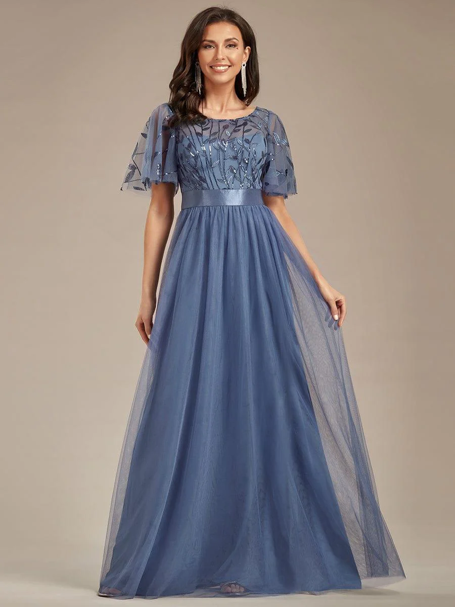 ever SAPHIR|Women's A-Line Short Sleeve Embroidery Floor Length Wedding Guest Dresses - Image 68