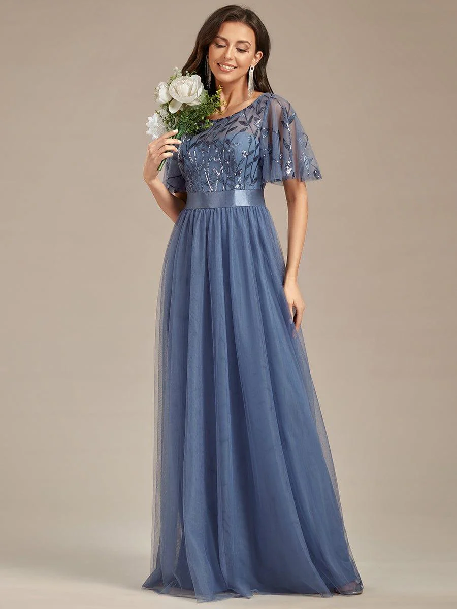 ever SAPHIR|Women's A-Line Short Sleeve Embroidery Floor Length Wedding Guest Dresses - Image 69