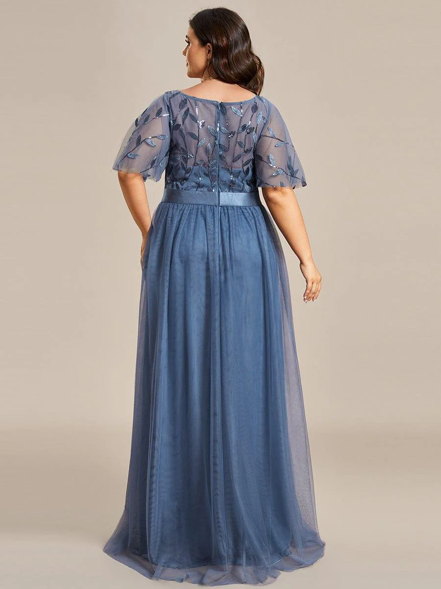 ever SAPHIR|Women's A-Line Short Sleeve Embroidery Floor Length Wedding Guest Dresses - Image 71