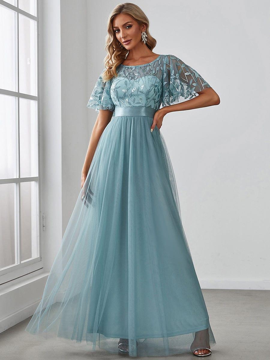 ever SAPHIR|Women's A-Line Short Sleeve Embroidery Floor Length Wedding Guest Dresses - Image 74