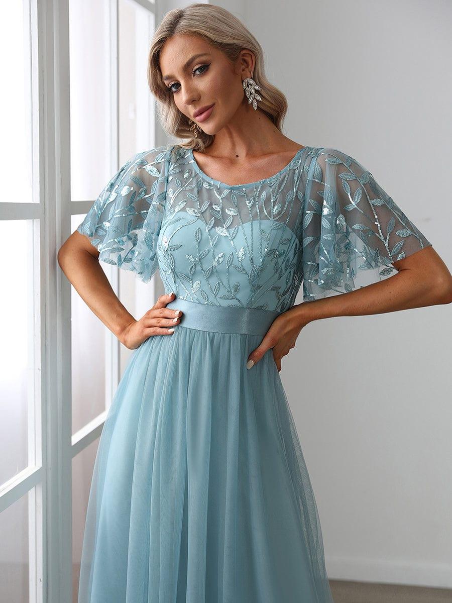 ever SAPHIR|Women's A-Line Short Sleeve Embroidery Floor Length Wedding Guest Dresses - Image 76
