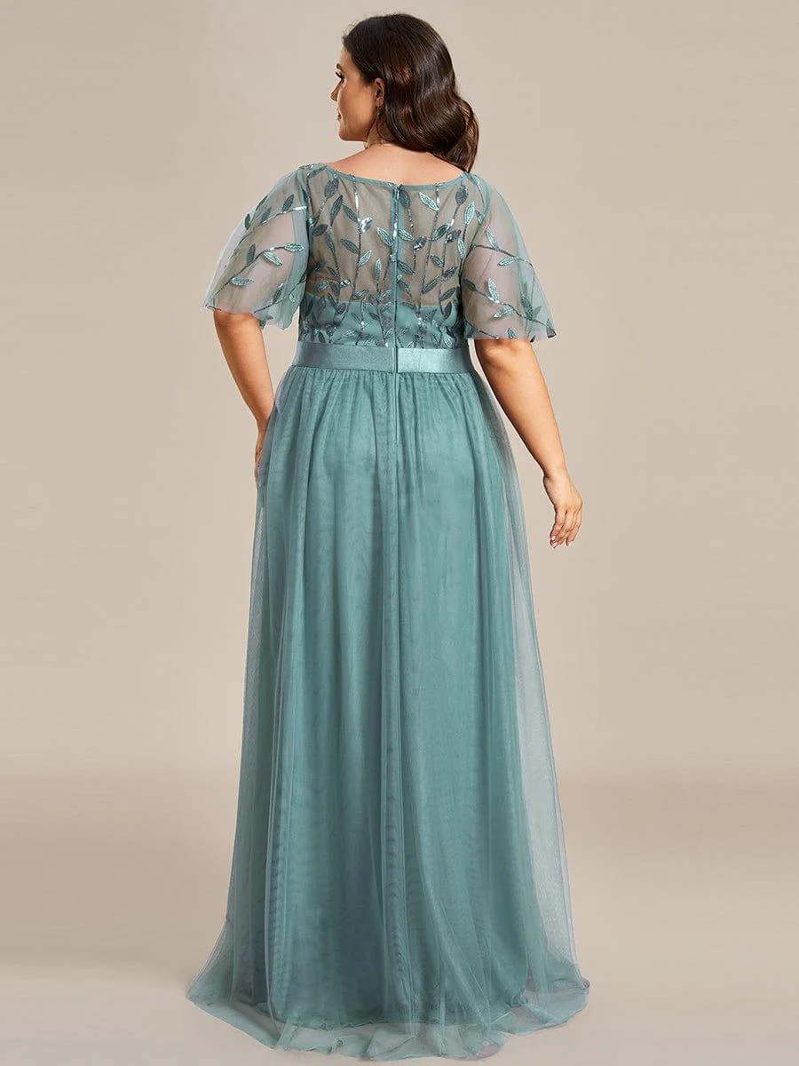 ever SAPHIR|Women's A-Line Short Sleeve Embroidery Floor Length Wedding Guest Dresses - Image 79