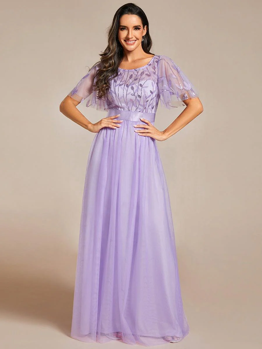 ever SAPHIR|Women's A-Line Short Sleeve Embroidery Floor Length Wedding Guest Dresses - Image 83