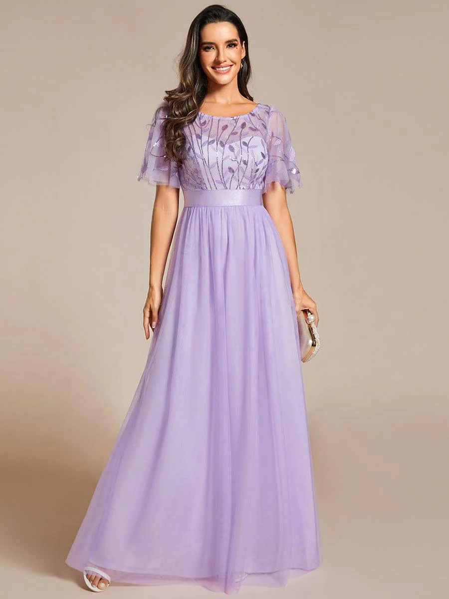 ever SAPHIR|Women's A-Line Short Sleeve Embroidery Floor Length Wedding Guest Dresses - Image 86