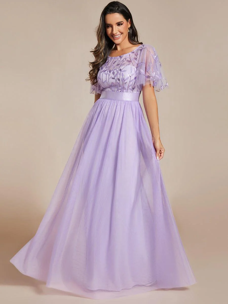 ever SAPHIR|Women's A-Line Short Sleeve Embroidery Floor Length Wedding Guest Dresses - Image 87