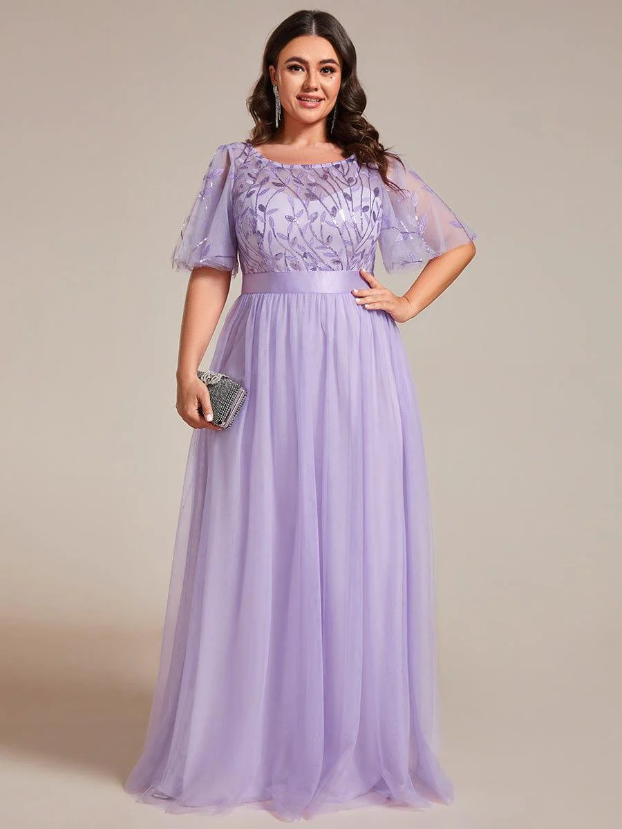 ever SAPHIR|Women's A-Line Short Sleeve Embroidery Floor Length Wedding Guest Dresses - Image 92
