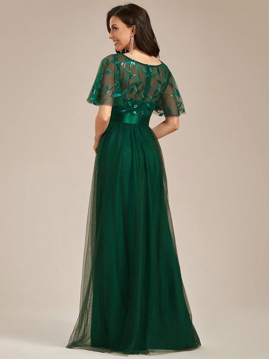 ever SAPHIR|Women's A-Line Short Sleeve Embroidery Floor Length Wedding Guest Dresses - Image 94