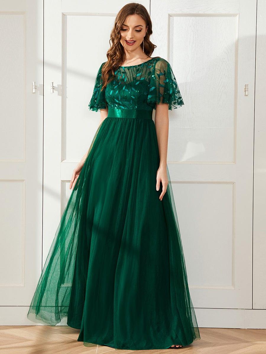 ever SAPHIR|Women's A-Line Short Sleeve Embroidery Floor Length Wedding Guest Dresses - Image 98