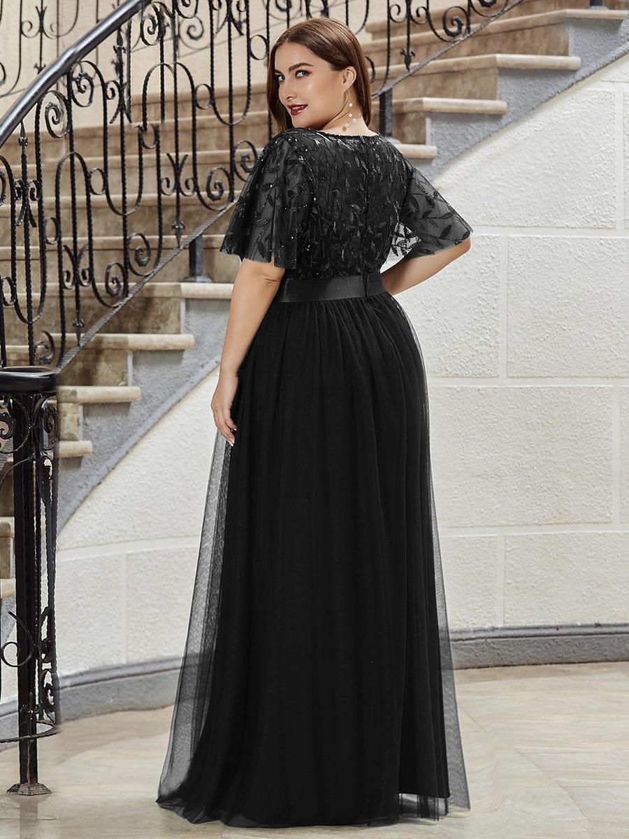 ever SAPHIR|Women's A-Line Short Sleeve Embroidery Floor Length Wedding Dresses - Image 16