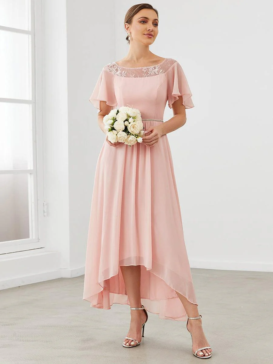 Women's Casual Boat Neck A-Line Midi Dress with Irregular Hem(Final Sale) - Image 11