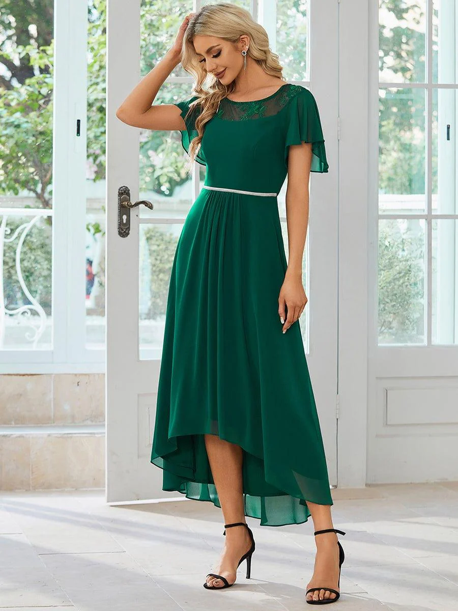 Women's Casual Boat Neck A-Line Midi Dress with Irregular Hem(Final Sale) - Image 24