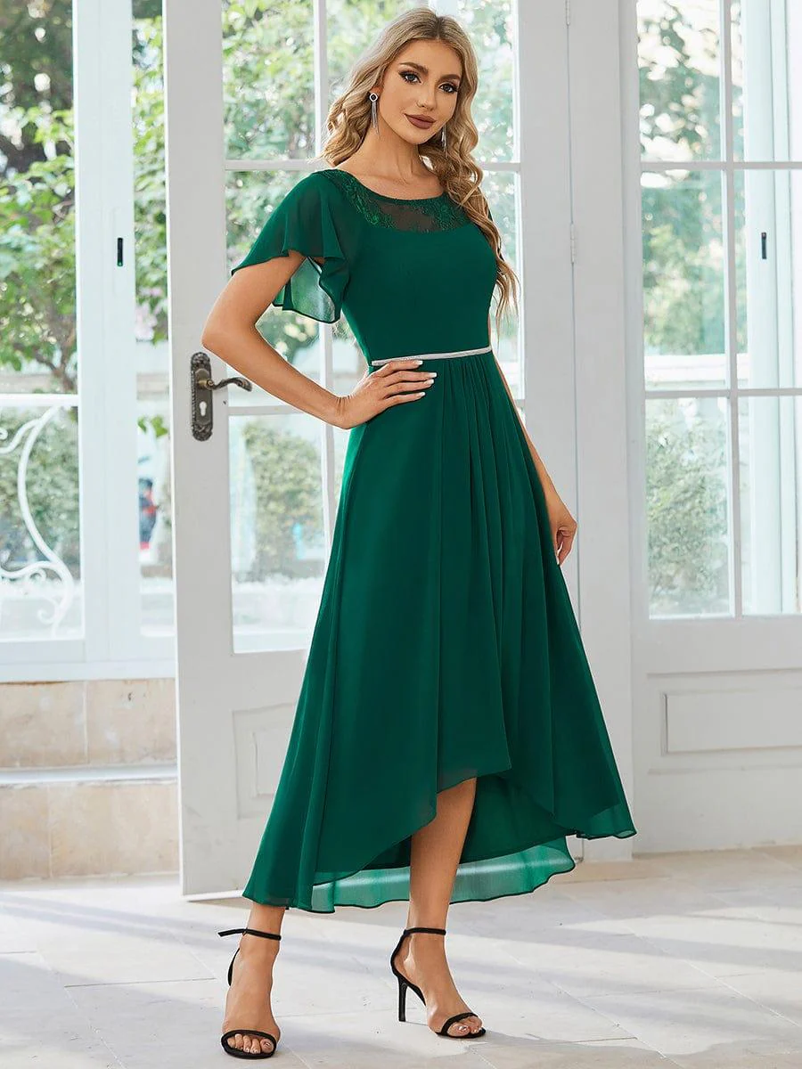 Women's Casual Boat Neck A-Line Midi Dress with Irregular Hem(Final Sale) - Image 27