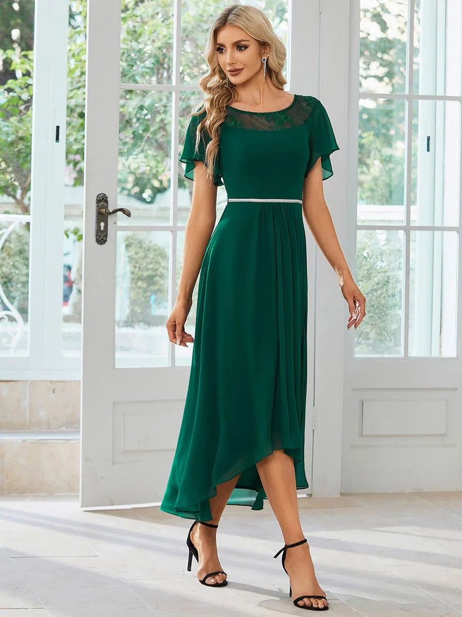 Women's Casual Boat Neck A-Line Midi Dress with Irregular Hem(Final Sale) - Image 28