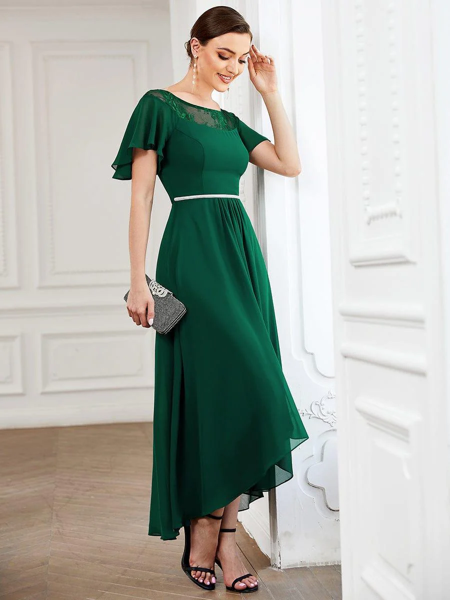 Women's Casual Boat Neck A-Line Midi Dress with Irregular Hem(Final Sale) - Image 29