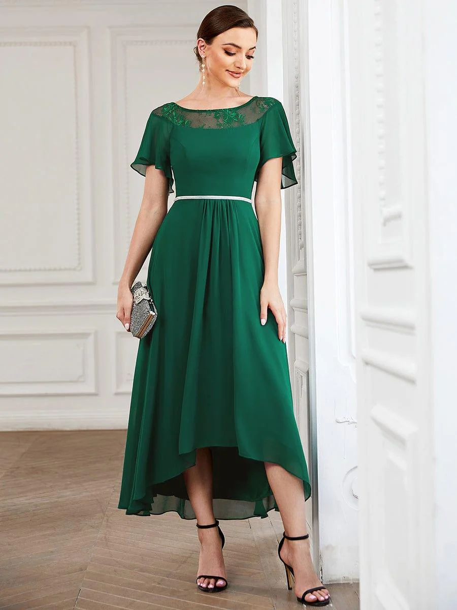 Women's Casual Boat Neck A-Line Midi Dress with Irregular Hem(Final Sale) - Image 30